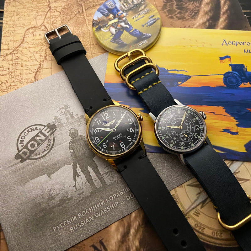 Rare Military mens wrist watch Aviator 1980s Rocket "Raketa" + Zim Aviator