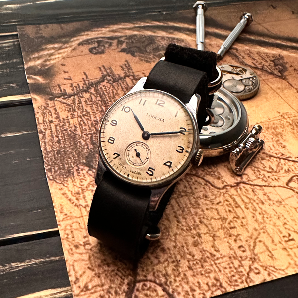 Rare! Vintage soviet wrist watch Pobeda 1 MChz 1950s + Zim Aviator