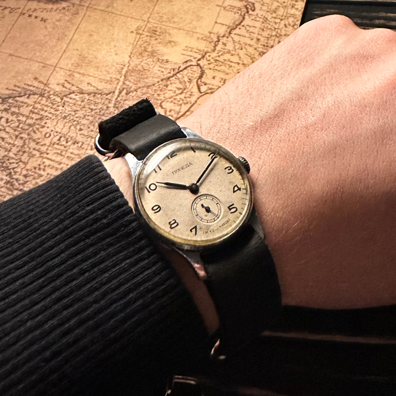Rare! Vintage soviet wrist watch Pobeda 1 MChz 1950s + Zim Aviator