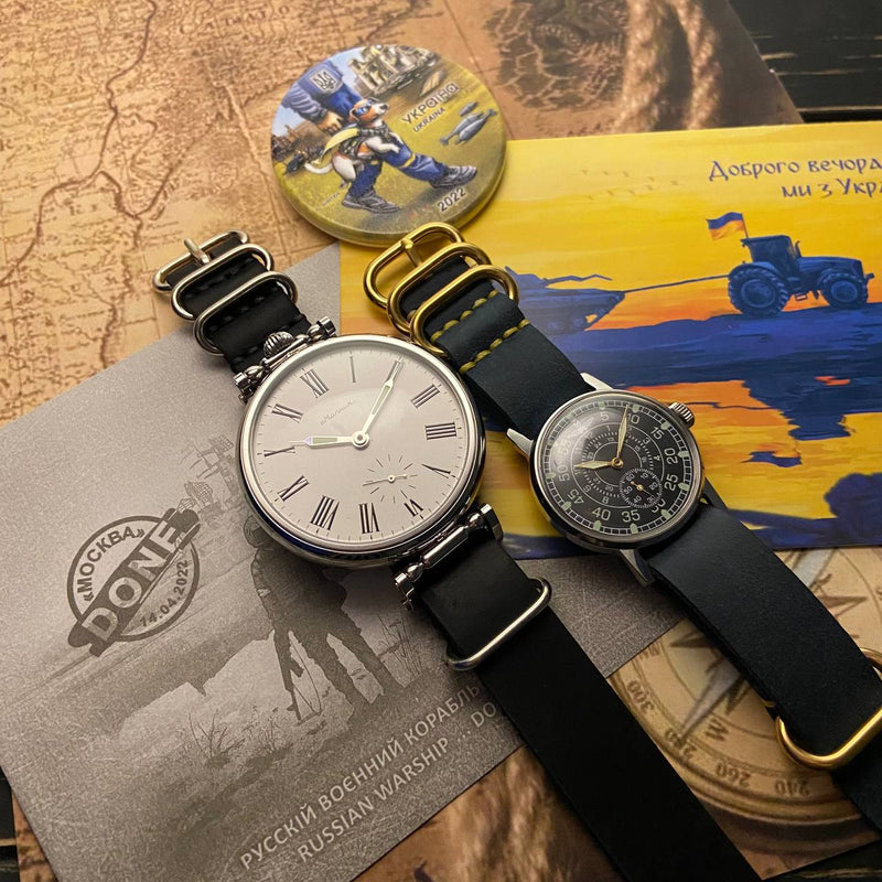 Rare! Mens vintage soviet wrist watch Molnija 1980s + Zim Aviator