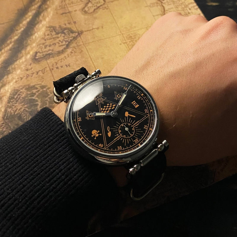 Mens vintage soviet wrist watch Molnija Masonic - Sputnik1957