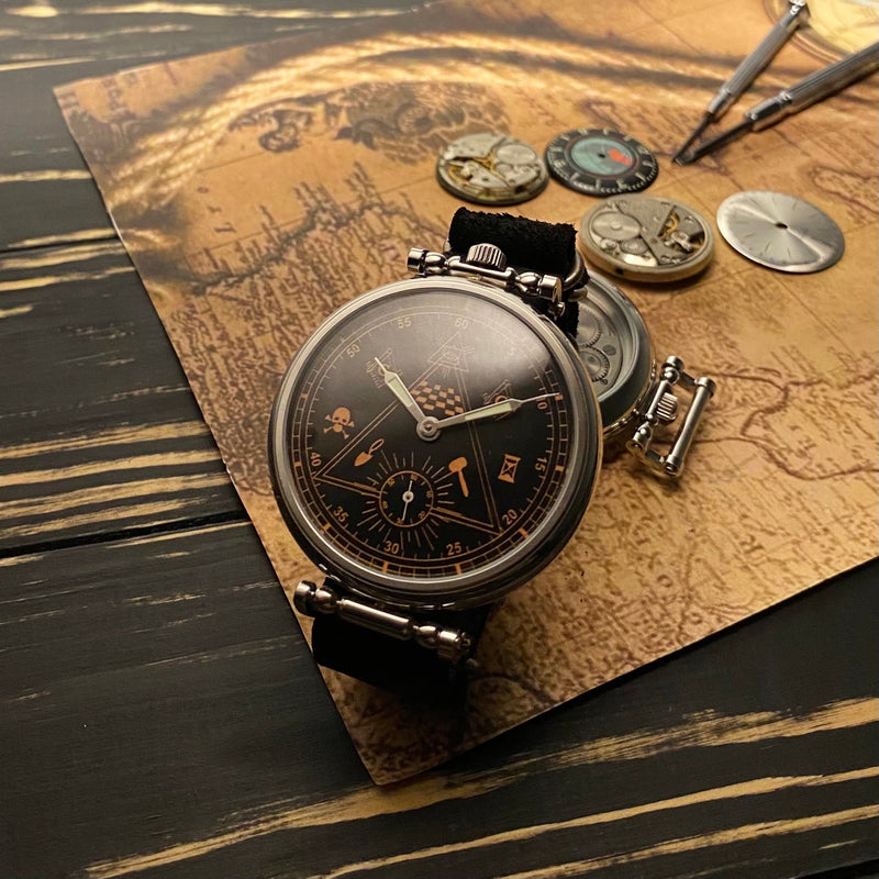 Mens vintage soviet wrist watch Molnija Masonic - Sputnik1957